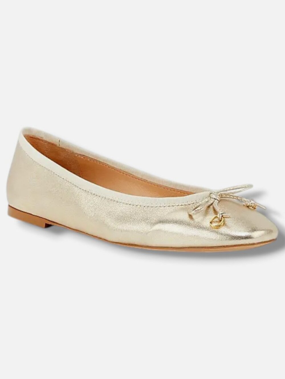 Odissì Women's Gold Lou Bow-Embellished Ballet Flats Shoes Size EU:37.5 US:7.5